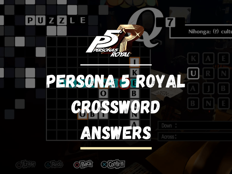 list of all Persona 5 Royal Crossword Answers